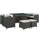 Sojourn 9 Piece Outdoor Patio Sunbrella� Dining Set