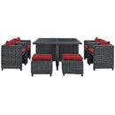 Summon 9 Piece Outdoor Patio Sunbrella� Dining Set