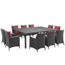 Sojourn 11 Piece Outdoor Patio Sunbrella� Dining Set