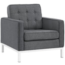 Loft 2 Piece Upholstered Fabric Sofa and Armchair Set