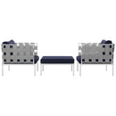Harmony 3 Piece Outdoor Patio Aluminum Sectional Sofa Set