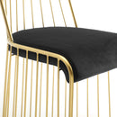 Rivulet Gold Stainless Steel Performance Velvet Bar Stool
