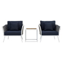 Stance 3 Piece Outdoor Patio Aluminum Sectional Sofa Set