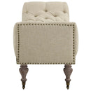 Roland Vintage French Upholstered Fabric Bench