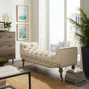 Roland Vintage French Upholstered Fabric Bench