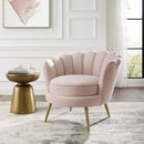 Admire Scalloped Edge Performance Velvet Accent Armchair