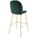 Scoop Gold Stainless Steel Leg Performance Velvet Bar Stool