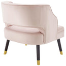 Traipse Button Tufted Open Back Performance Velvet Armchair