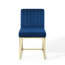 Carriage Channel Tufted Sled Base Performance Velvet Dining Chair