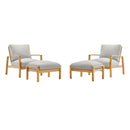 Orlean 4 Piece Outdoor Patio Eucalyptus Wood Set