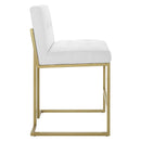 Privy Gold Stainless Steel Upholstered Fabric Counter Stool