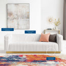 Charisma Channel Tufted Performance Velvet Living Room Sofa
