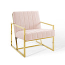 Inspire Channel Tufted Performance Velvet Armchair