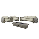 Manteo Rustic Coastal Outdoor Patio Sunbrella� 4 Piece Set