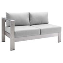 Shore Sunbrella� Fabric Aluminum Outdoor Patio Left-Arm Loveseat