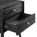 Ember Wood Nightstand With USB Ports