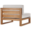 Upland Outdoor Patio Teak Wood 3-Piece Sectional Sofa Set