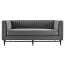 Devote Channel Tufted Performance Velvet Loveseat