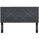 Reese Nailhead Full / Queen Upholstered Linen Fabric Headboard