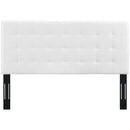 Paisley Tufted King and California King Upholstered Faux Leather Headboard