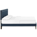 Virginia Queen Fabric Platform Bed with Squared Tapered Legs