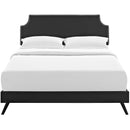 Corene Full Vinyl Platform Bed with Round Splayed Legs