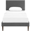 Macie Twin Fabric Platform Bed with Squared Tapered Legs