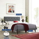 Tarah Queen Fabric Platform Bed with Squared Tapered Legs