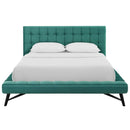 Julia Queen Biscuit Tufted Performance Velvet Platform Bed