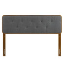 Collins Tufted Full Fabric and Wood Headboard