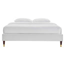 Harlow Queen Performance Velvet Platform Bed Frame