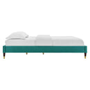 Harlow Queen Performance Velvet Platform Bed Frame