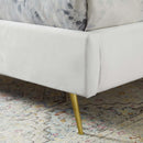 Lana Queen Performance Velvet Wingback Platform Bed