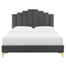 Elise Full Performance Velvet Platform Bed