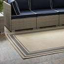 Rim Solid Border 5x8 Indoor and Outdoor Area Rug
