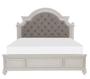 Homelegance Baylesford Queen Upholstered Panel Bed in Antique White 1624W-1*