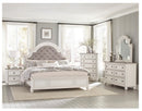 Homelegance Baylesford King Upholstered Panel Bed in Antique White 1624KW-1EK*