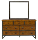 Homelegance Holverson Mirror in Rustic Brown & Gunmetal 1715-6