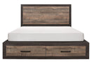 Homelegance Miter Queen Platform Bed with Footboard Storage in Rustin Mahogany & Dark Ebony 1762-1*