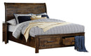 Homelegance Jerrick King Sleigh Platform Bed with Footboard Storage in Burnished Brown 1957K-1EK*