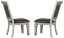 Homelegance Bevelle Side Chair in Silver (Set of 2) 1958S