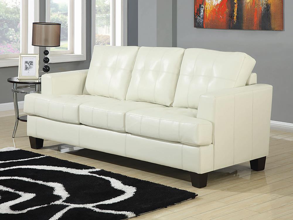 Cream leather sleeper sofa sales