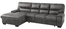 Homelegance Furniture Michigan Sectional with Pull Out Bed and Left Chaise in Dark Gray 9407DG*2LC3R