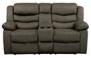 Homelegance Furniture Discus Double Reclining Loveseat in Brown 9526BR-2