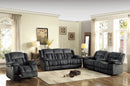 Homelegance Furniture Laurelton Double Glider Reclining Loveseat w/ Center Console in Charcoal 9636CC-2