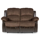 Homelegance Furniture Granley Double Reclining Loveseat in Chocolate 9700FCP-2