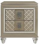 Homelegance Furniture Youth Loudon 2 Drawer Nightstand in Champagne Metallic B1515-4