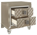 Homelegance Furniture Youth Loudon 2 Drawer Nightstand in Champagne Metallic B1515-4