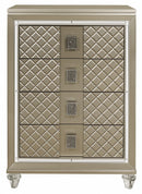 Homelegance Furniture Youth Loudon 4 Drawer Chest in Champagne Metallic B1515-9
