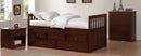 Homelegance Rowe Twin/Twin Trundle Bed w/ Two Storage Drawers in Dark Cherry B2013PRDC-1*